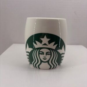 STARBUCKS 2010 Mermaid Siren Logo White Ceramic Barrel Coffee Mug 14 oz‎ Cup